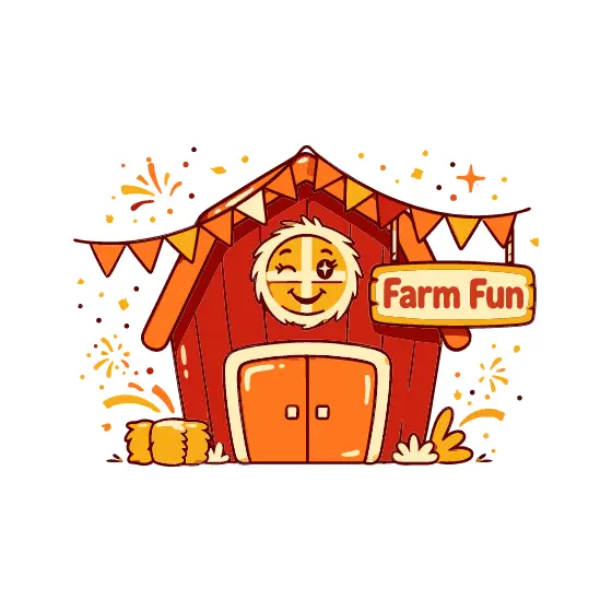 Winking Barn With Farm Fun Sign