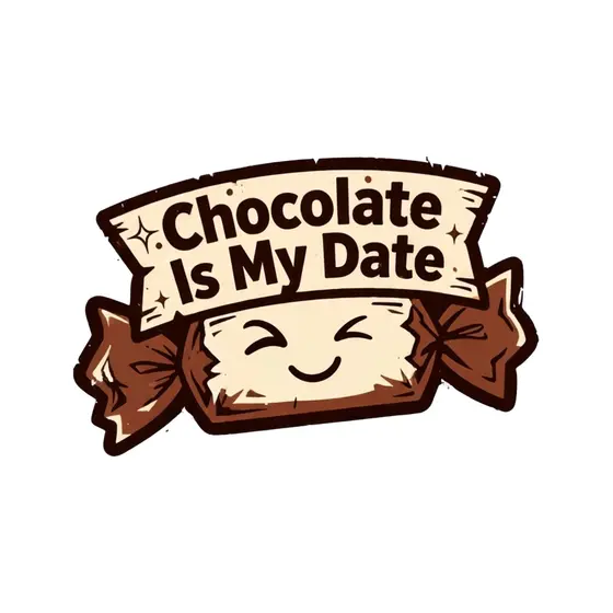 Smiling Brown Candy With Sparkle Banner