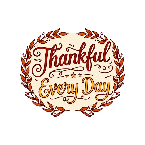 Script Thankful Laurel Wreath Burnt Orange