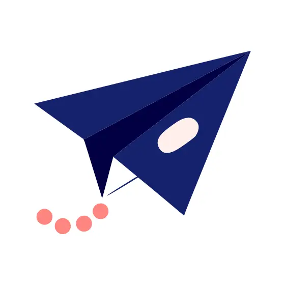 Paper Airplane With Thin Trail Line
