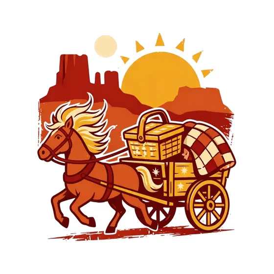Horse Wagon With Picnic Basket