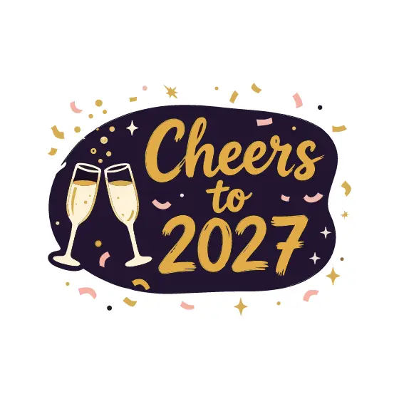 Cheers to 2027 With Champagne Flutes