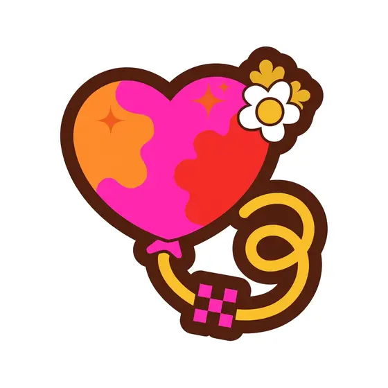 Spotted Heart Balloon With Sparkles