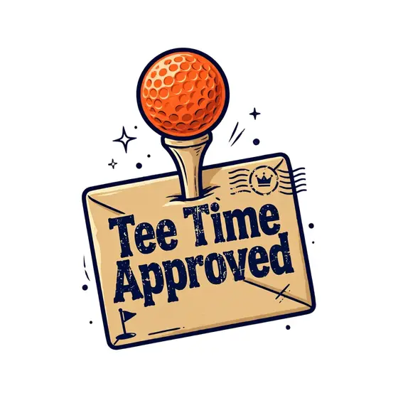 Orange Golf Ball on Tee Envelope