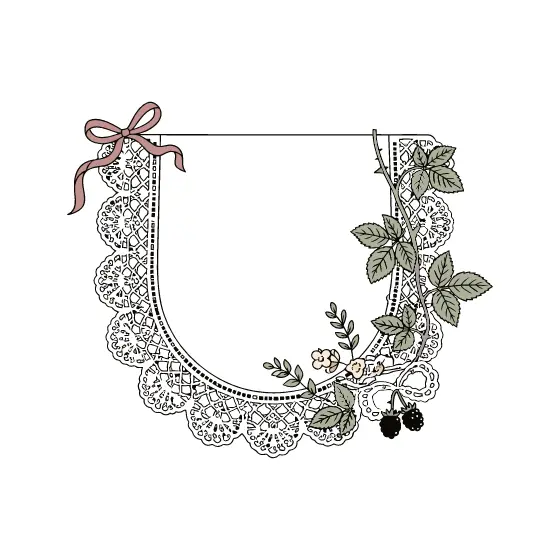 Corner Lace Border With Blackberry Sprigs