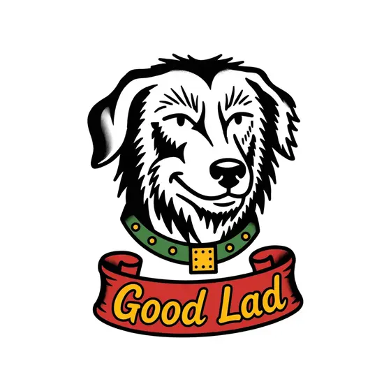 Grizzled Wolfhound Head With Banner