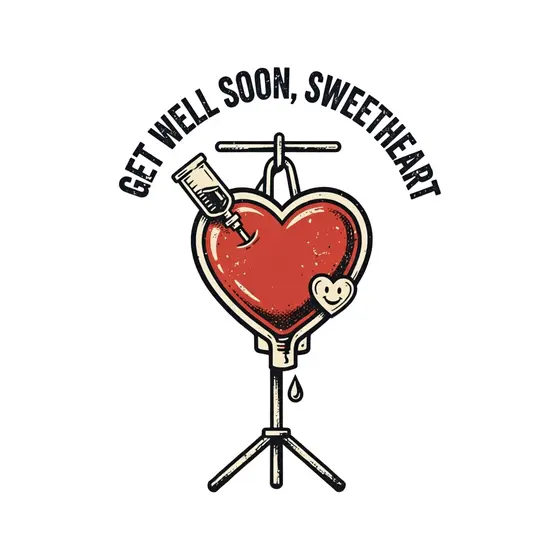 Heart-Shaped IV Bag Get Well