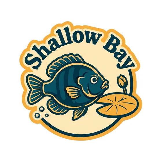 Teal Sunfish Badge With Lily Pad
