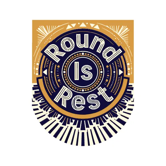 Round Is Rest Navy Medallion With Panel