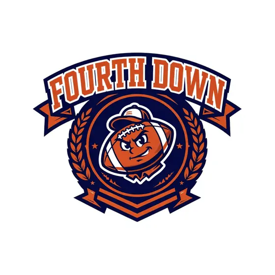 Fourth Down Mascot Badge in Orange