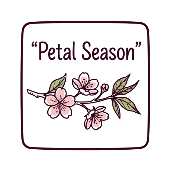 Petal Season Square Frame with Cherry Blossom