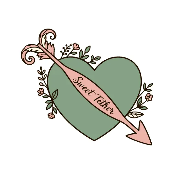 Sage Heart With Blush Banner Arrow