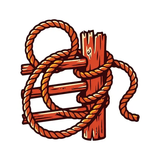 Braided Rope Lasso on Fence Post