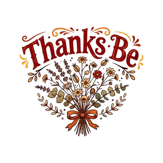 Thanks Be Wildflower Bouquet Badge