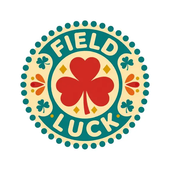 Red Clover Badge With Gold Diamonds