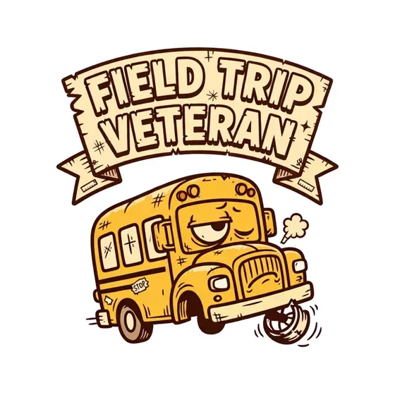 Grumpy Yellow School Bus Veteran Banner