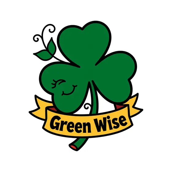 Winking Shamrock With Green Wise Banner