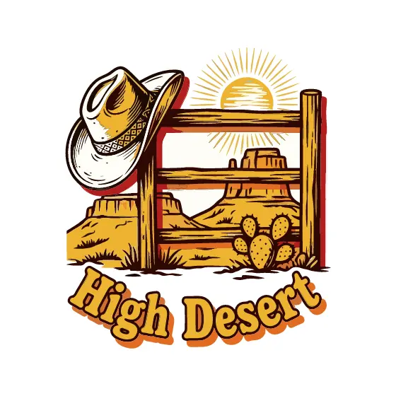 Cowboy Hat Over Fence and Mesas