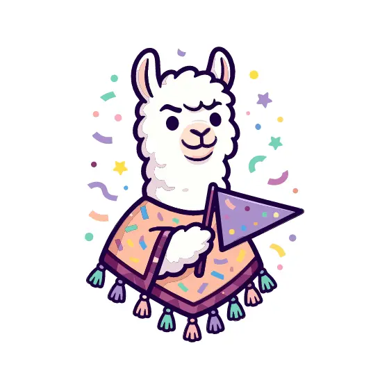 Smug Llama with Peach Poncho