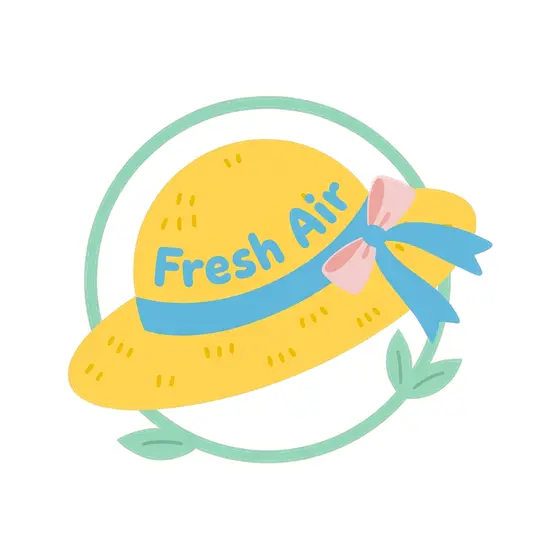 Straw Hat Badge With Sprig Accents