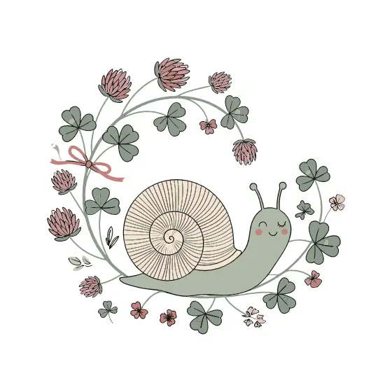 Snail Encircled by Clover Wreath