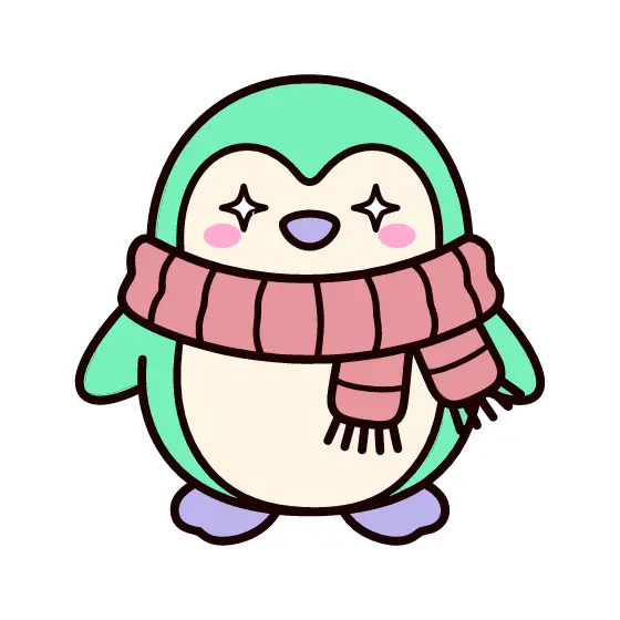 Sparkly Penguin With Striped Scarf