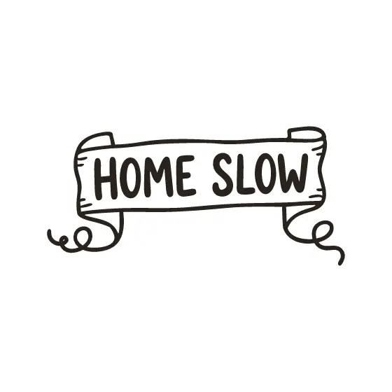Home Slow Ribbon Banner With Curled Tails