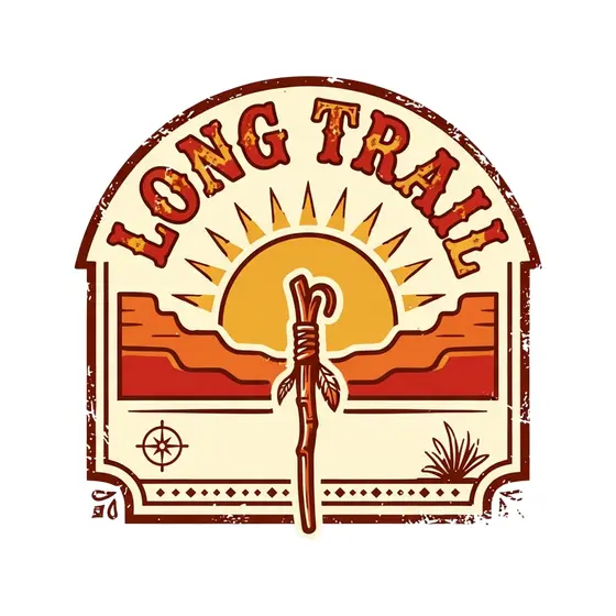 Walking Staff Arched Trail Badge