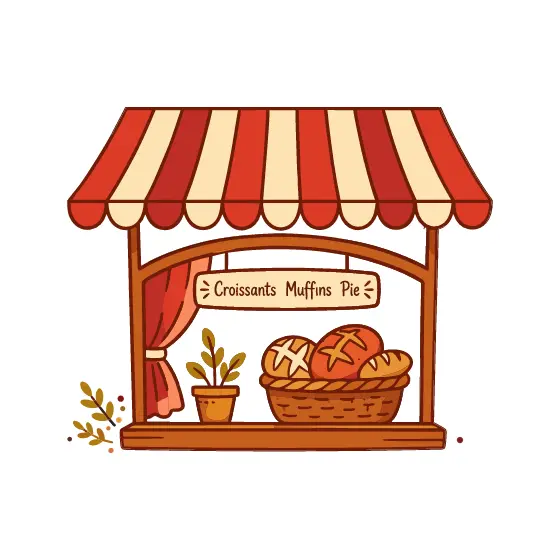 Croissant Muffin Pie Bakery Storefront
