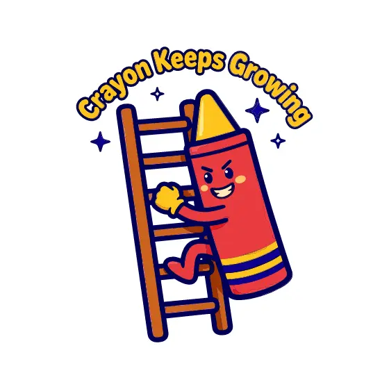 Crayon on Ladder With Sparkles