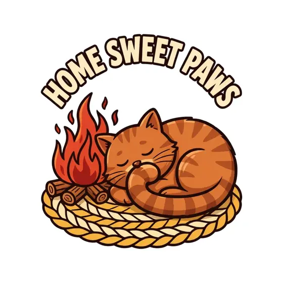 Dozing Orange Cat Beside Flames