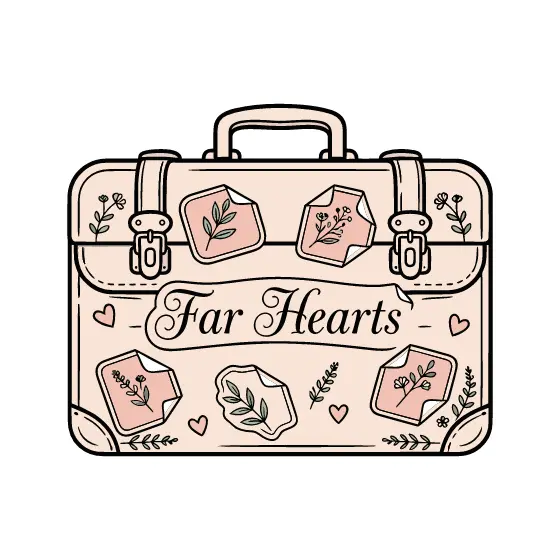 Blush Suitcase With Botanical Stickers