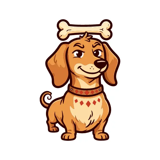 Dachshund Bone Balance With Diamond Collar