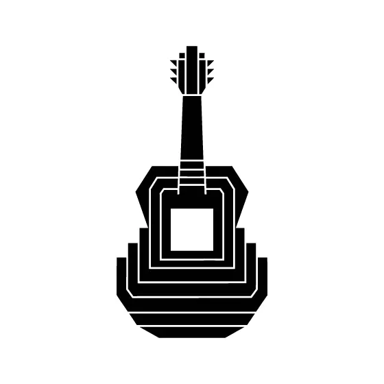 Terraced Stepped Guitar With Square Hole
