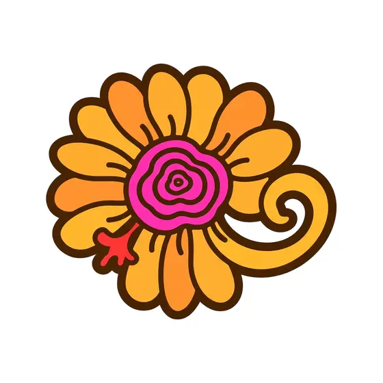 Groovy Daisy With Curling Petal