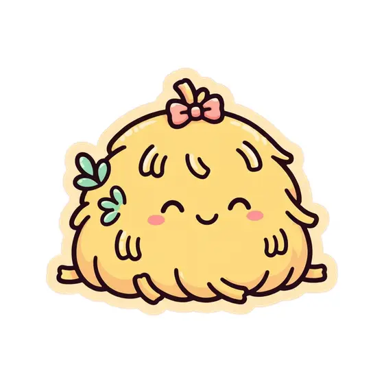 Sleepy Haystack With Pink Bow