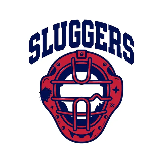 Sluggers Red Mask With Grin Chin Guard