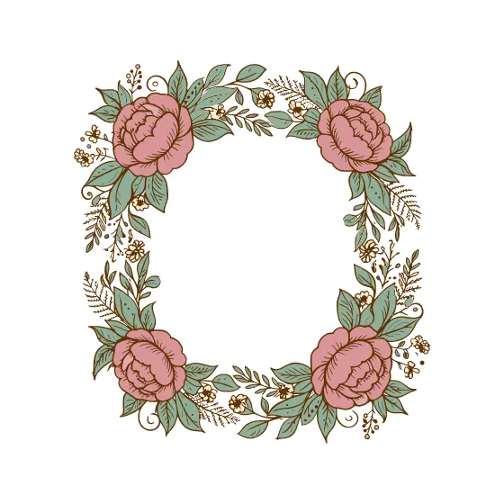 Peony Floral Frame With Open Center