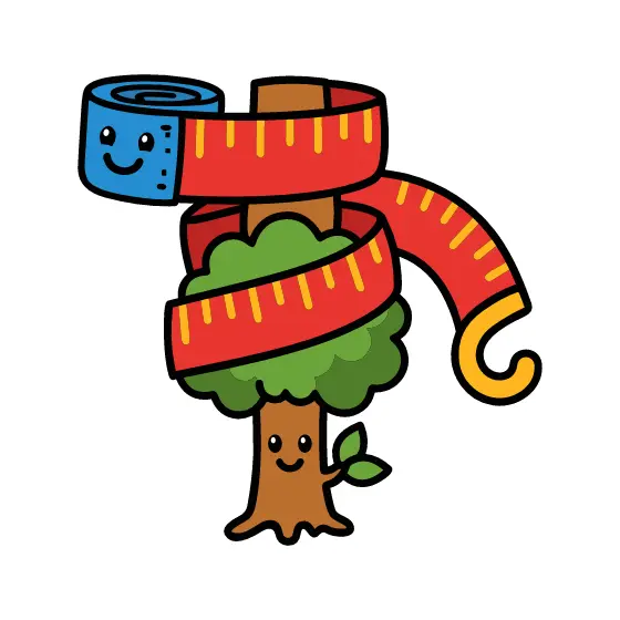 Red Tape Measure Wrapped Around Tree
