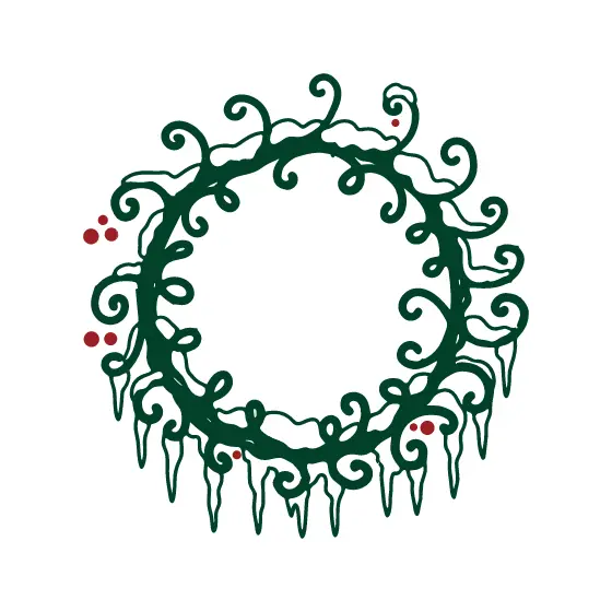 Curly Vine Wreath With Icicles