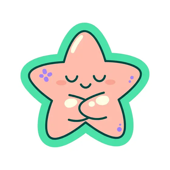 Peach Starfish Hugging Itself Sticker