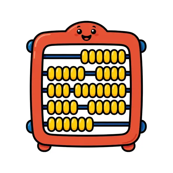 Red Abacus With Yellow Beads