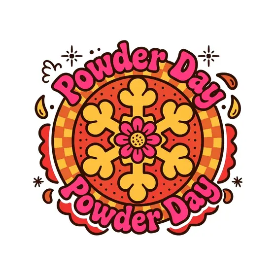 Powder Day Snowflake Badge Pink Accents
