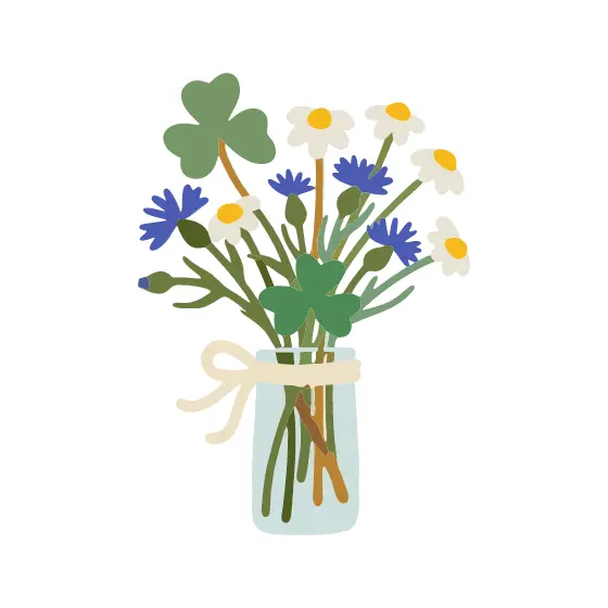 Wildflower Bouquet in Mason Jar