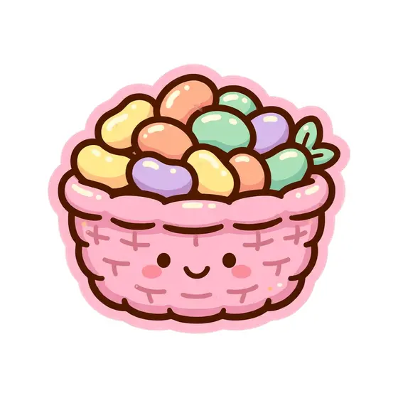 Pink Jelly Bean Basket With Smile