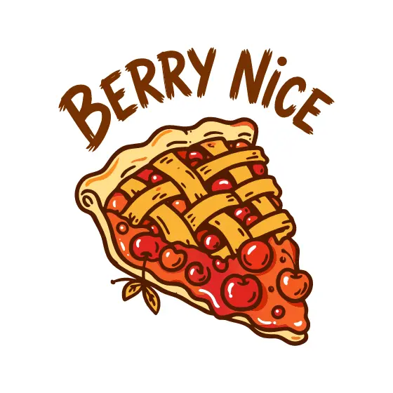 Cherry Pie Slice With Arched Lettering