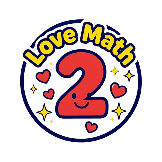 Red Number Two with Love Math