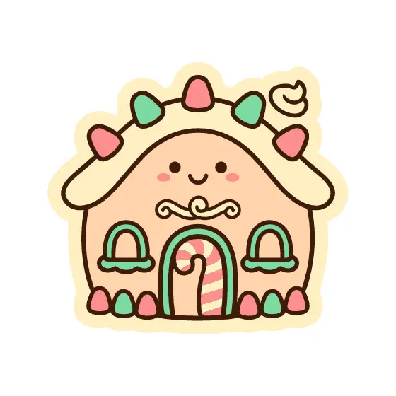 Gingerbread Cottage With Striped Windows
