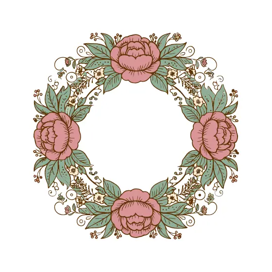 Round Peony Wreath In Dusty Rose