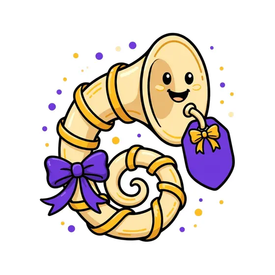 Cream Sousaphone With Purple Bow